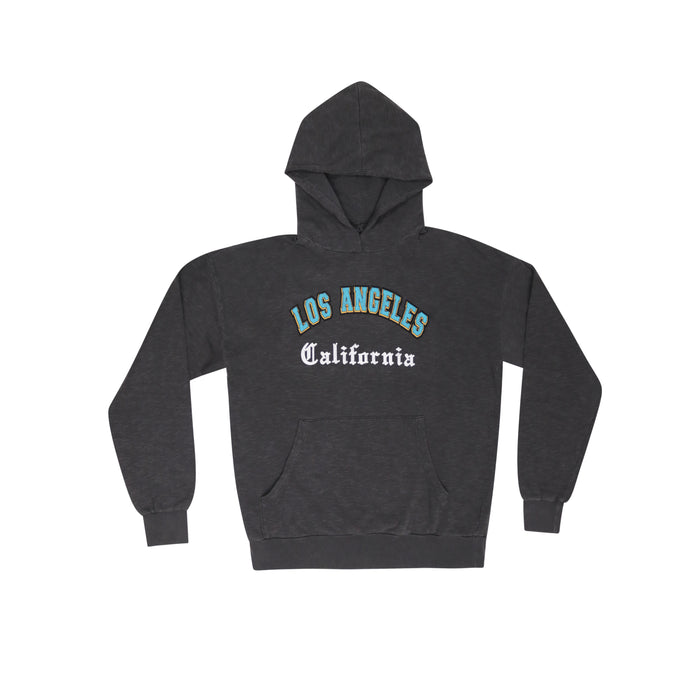 california vintage Letterman Hoodie Washed Black