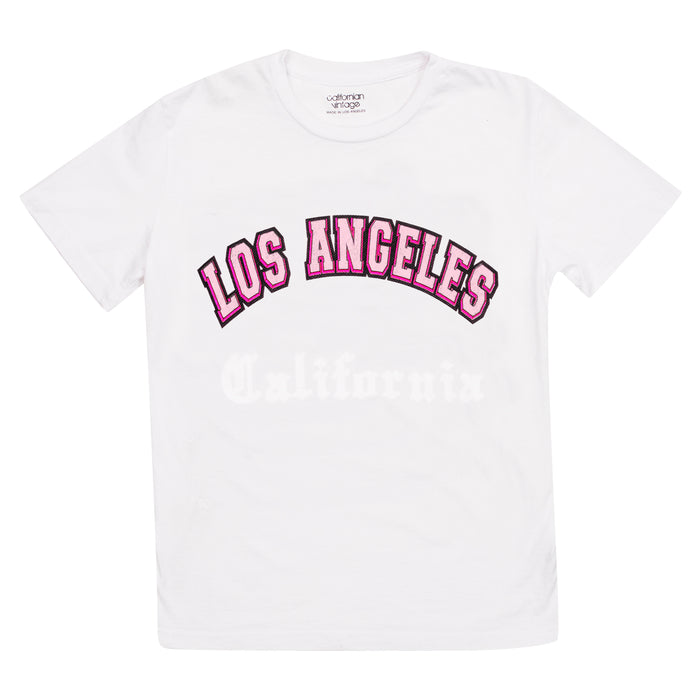 california vintage Letterman Tee Pink Pink