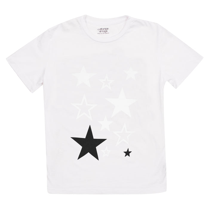 california vintage Neon Stars Tee White White