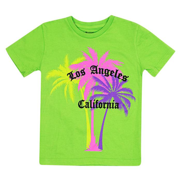 california vintage Palms L.A. W t-shirt Fluo Green