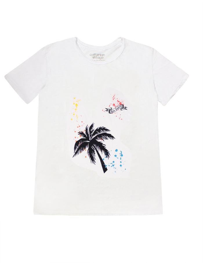 california vintage Palms M Tee White White