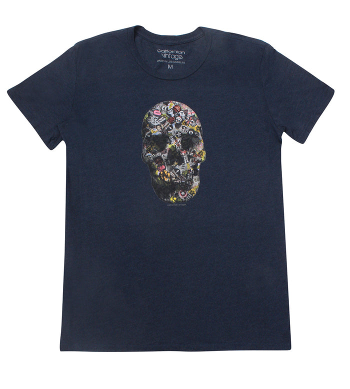 California Vintage Pinskull Crew Neck Tee Charcoal