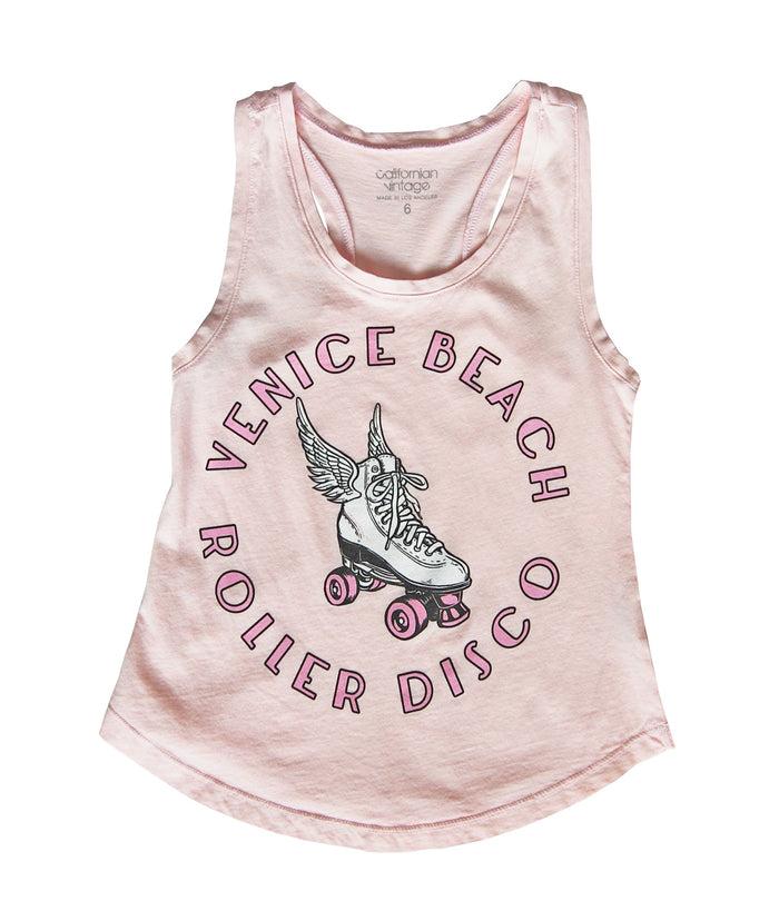 california vintage Roller Disco Tank Pink