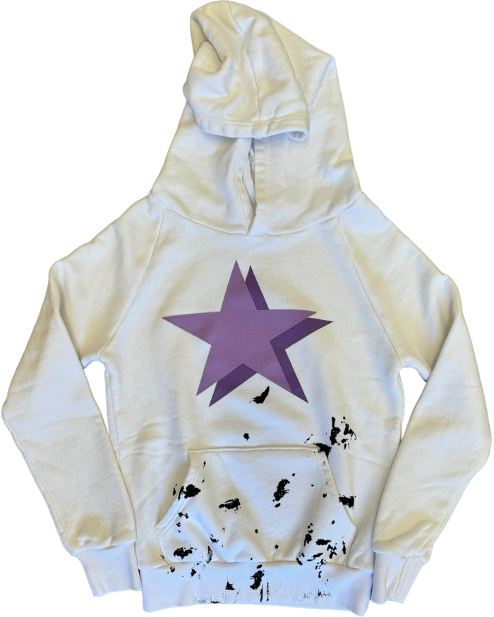 california vintage Splatters W Hoodie White