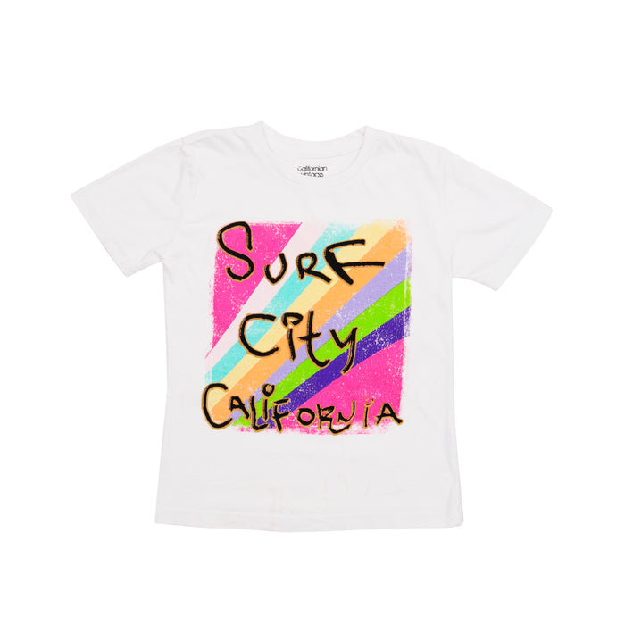 california vintage Spray L.A. W Tee White White