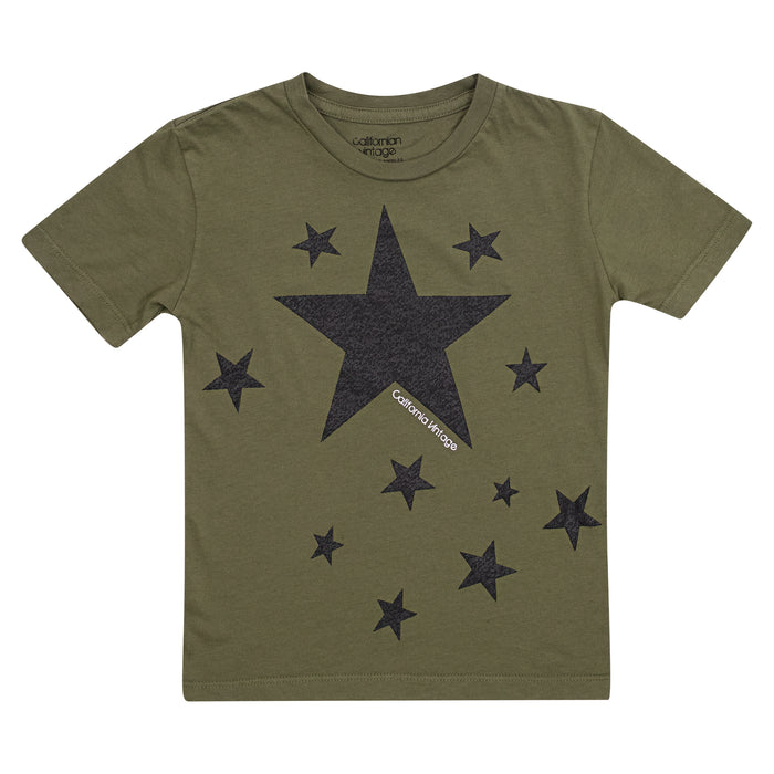 california vintage Stars Tee Army Army