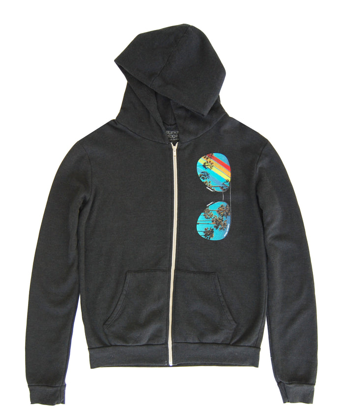 California Vintage Sunglasses Hoodie Zip Midnight