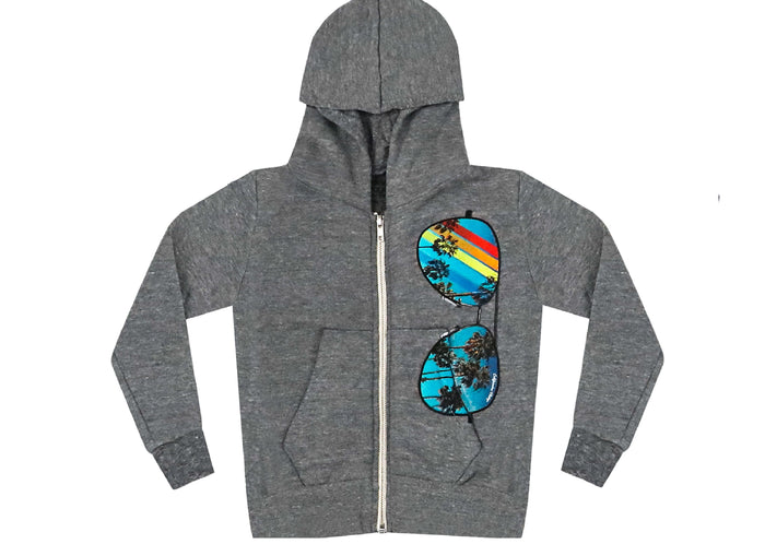 California Vintage Sunglasses Hoodie Zip Midnight