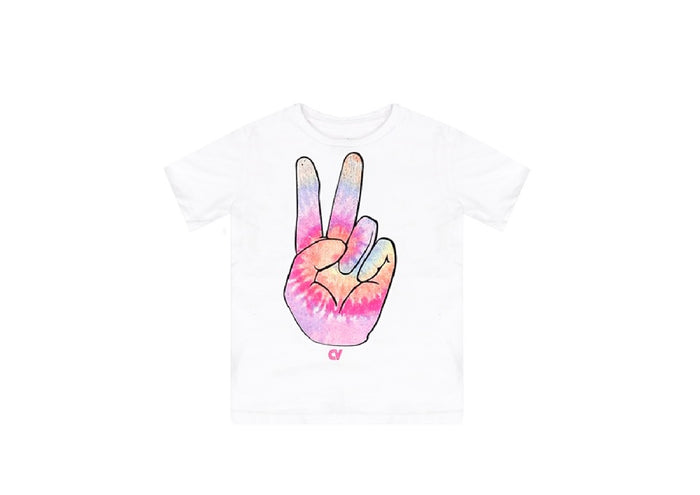 california vintage TD Peace W Tee White