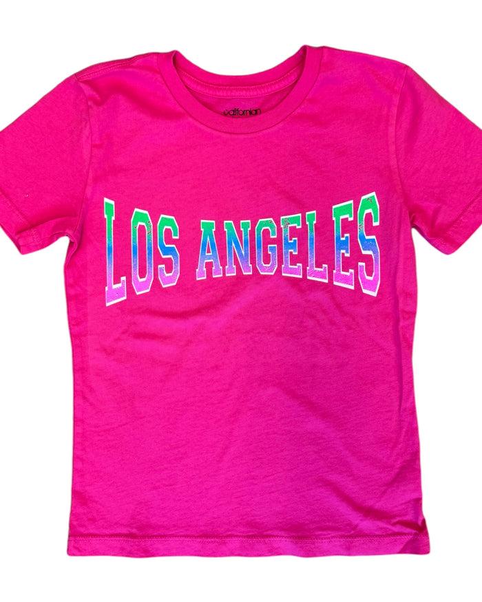 california vintage Varsity W Tee Fushia Fushia