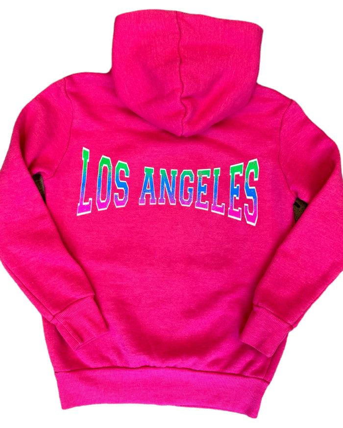 california vintage Varsity W Zip Up Hoodie Fushia
