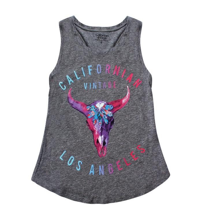 California Vintage White Indian Vibes Tank White