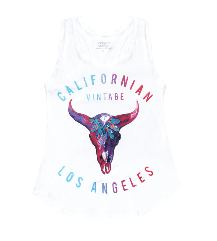california vintage White Indian Vibes Tank White
