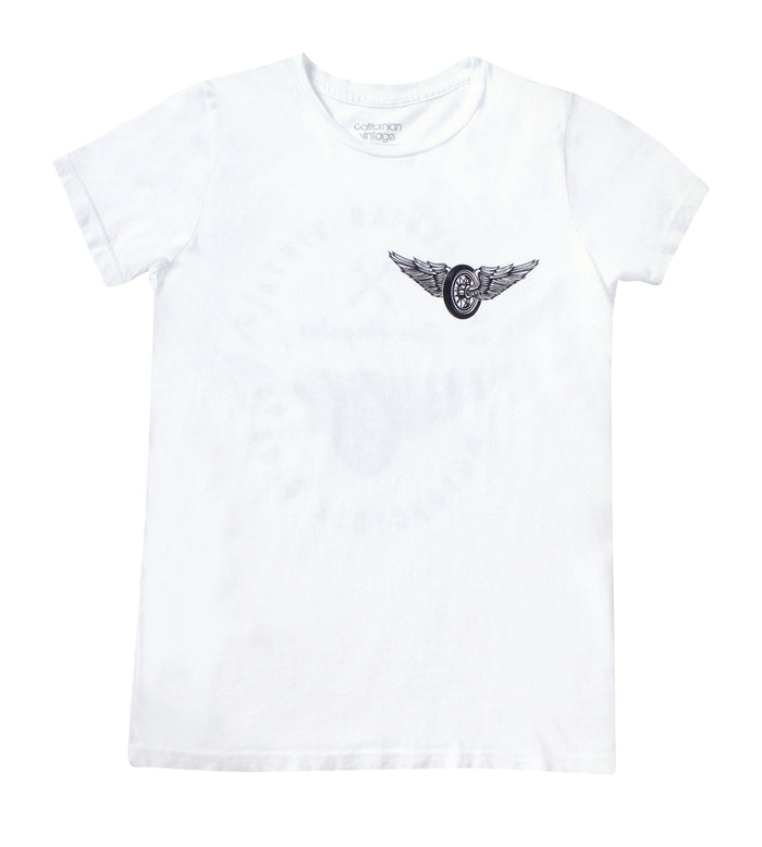 california vintage White Wings Tee White