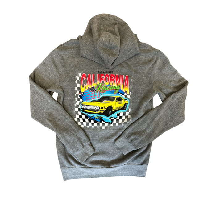 california vintage Caliracing Zip Up Hoodie Heather Grey