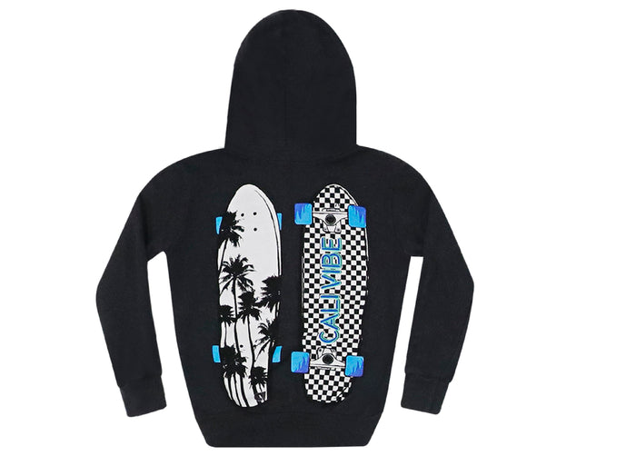 california vintage Calivibes Zip Up Hoodie Charcoal