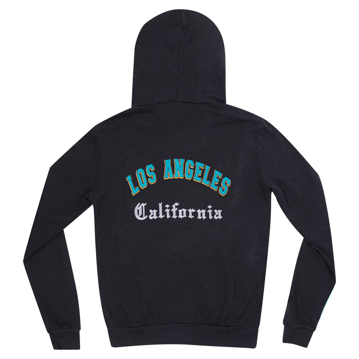 california vintage Letterman M Zip Up Hoodie Charcoal