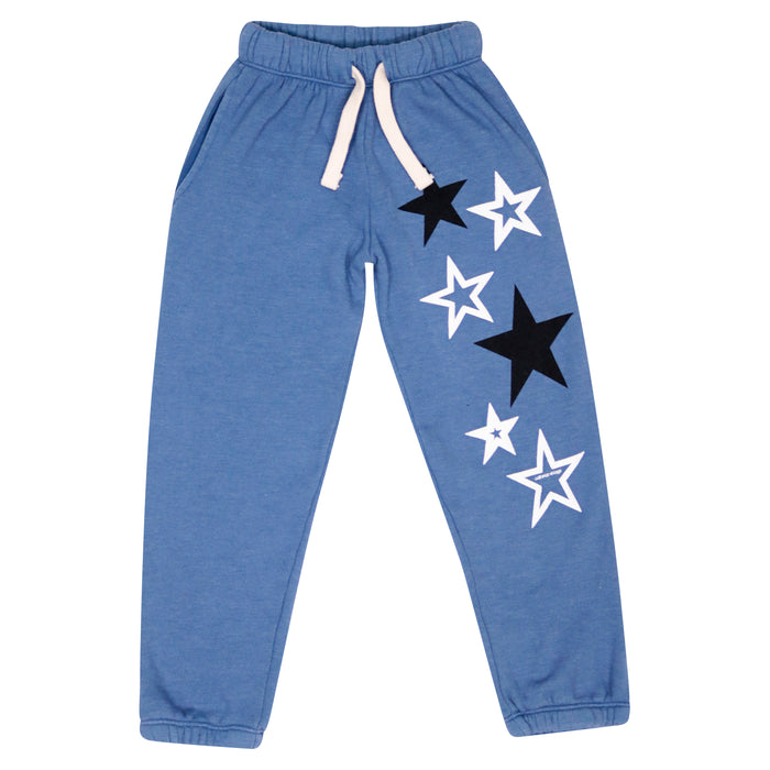 california vintage Neon Stars Sweatpants Dusty Blue