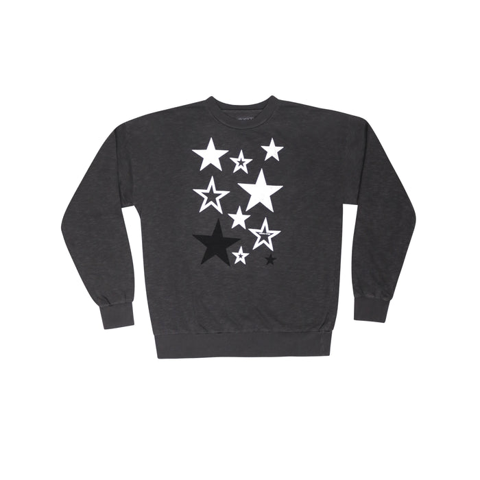 california vintage Neon Stars Sweatshirt Washed Black