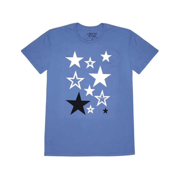 california vintage Neon Stars Tee Dusty Blue Dusty Blue