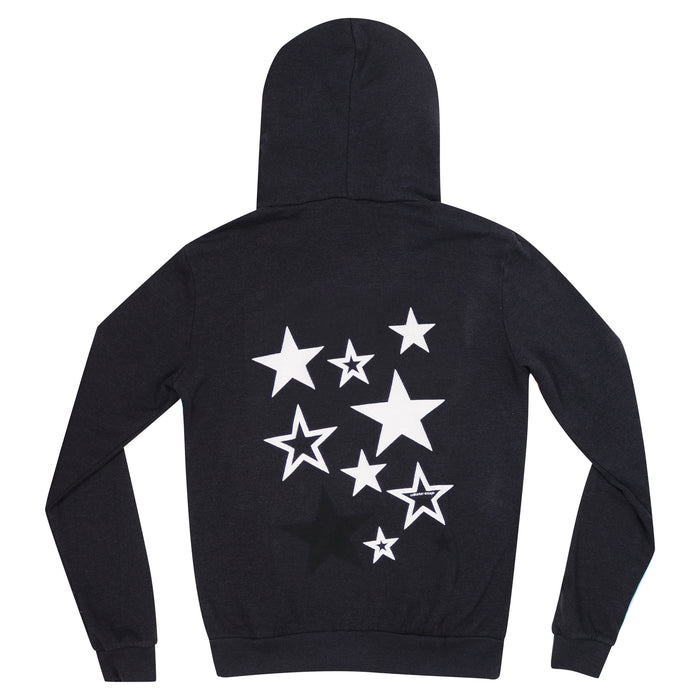 california vintage Neon Stars Zip Up Hoodie Charcoal