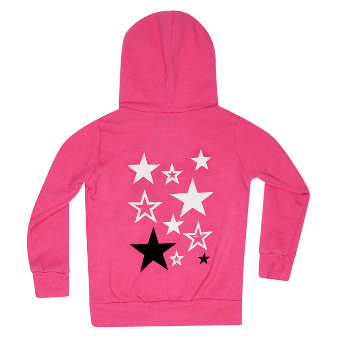 california vintage Neon Stars Zip Up Hoodie Fushia Fushia