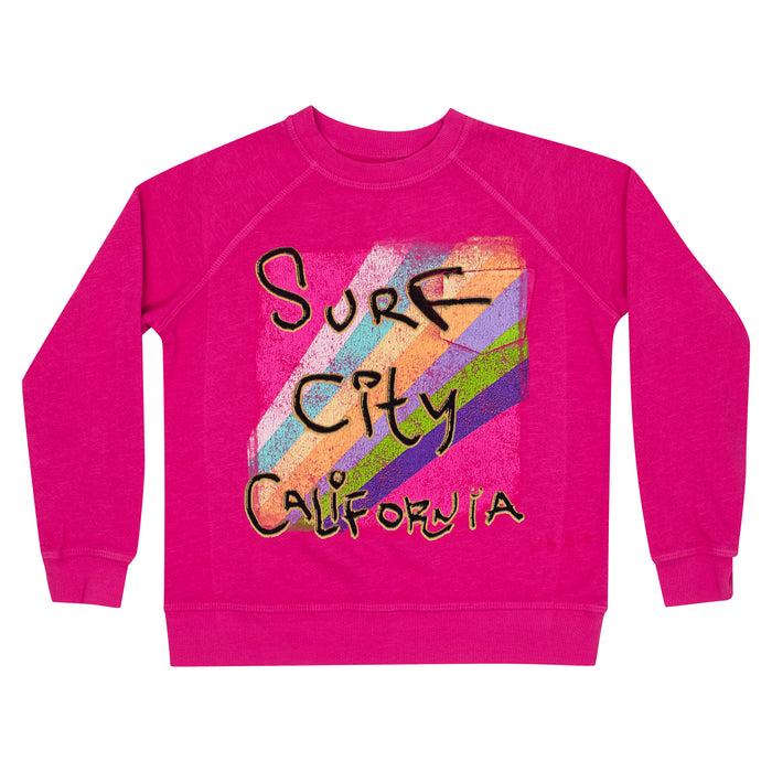 california vintage Spray L.A. W Sweatshirt Pocket Fushia