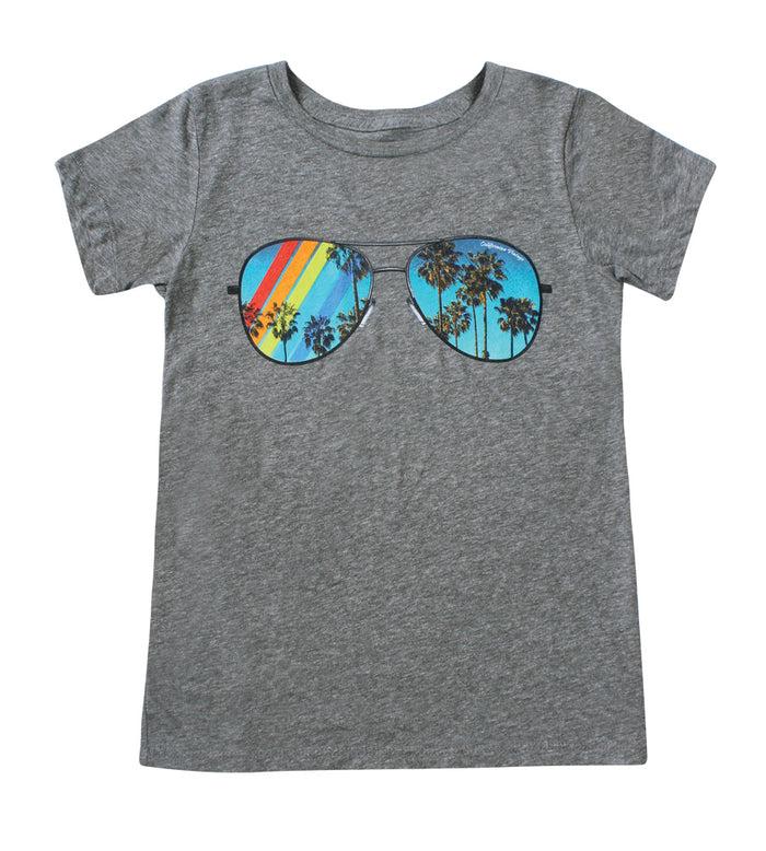 california vintage Sunglasses Crew Neck Tee Heather Grey