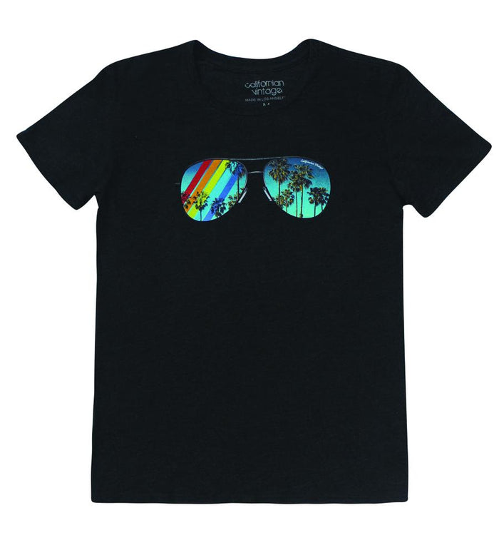 California Vintage Sunglasses Crew Neck Tee Midnight