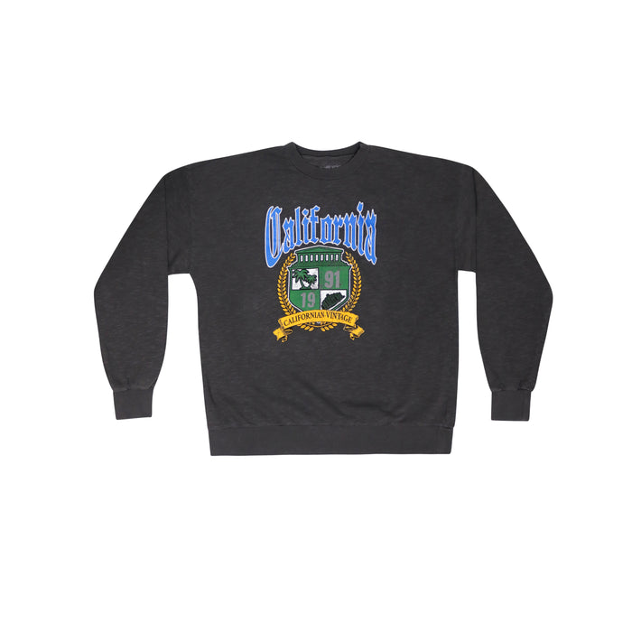 california vintage University Sweatshirt Washed Black