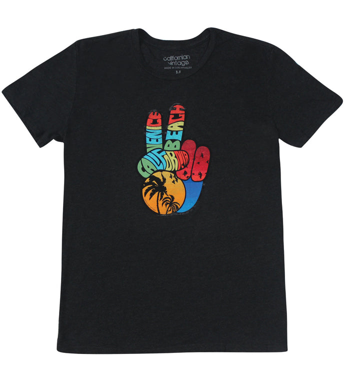 california vintage Venice Peace Charcoal Tee Charcoal