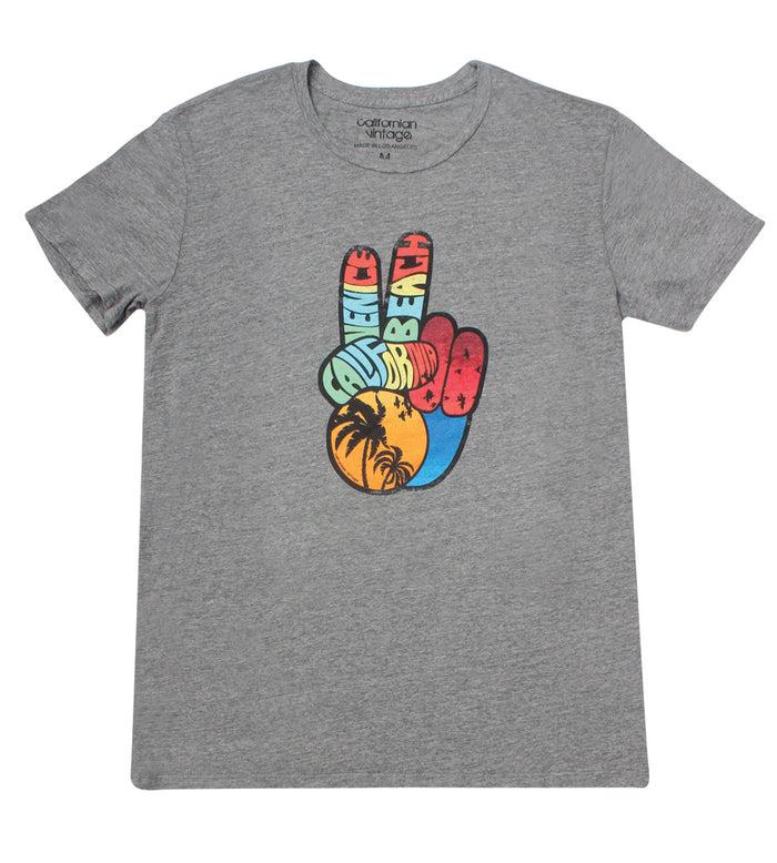 california vintage Venice Peace Heather Grey Tee Heather Grey