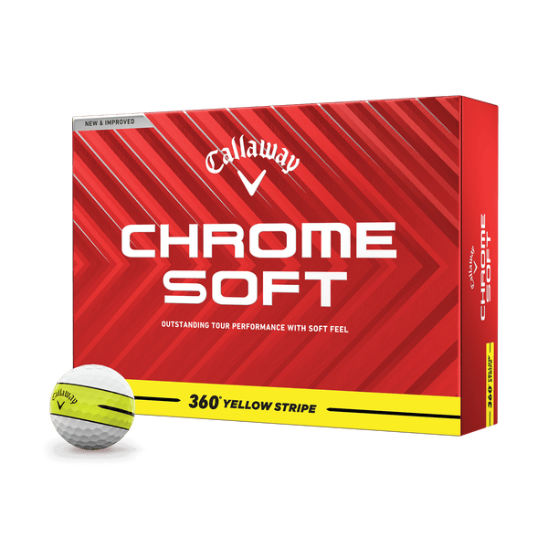 Callaway Golf Chrome Soft 360 Yellow Stripe Golf Balls