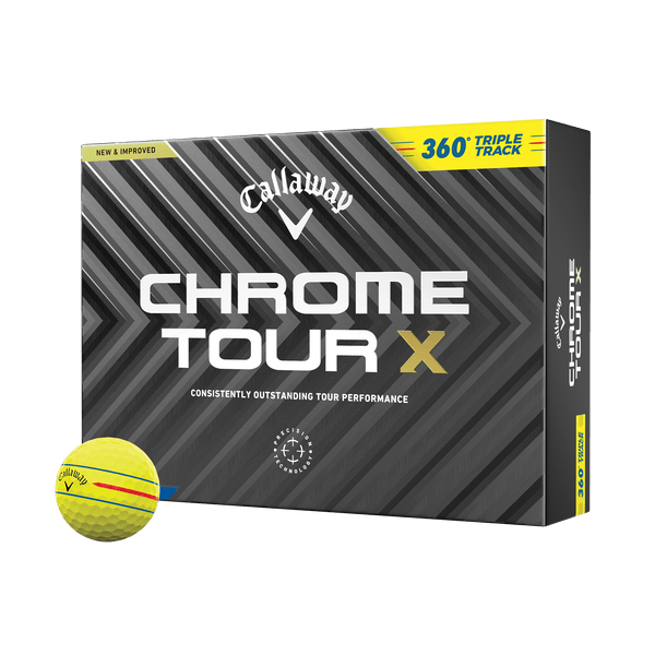 Callaway Golf Chrome Tour X 360 Triple Track Yellow Golf Balls