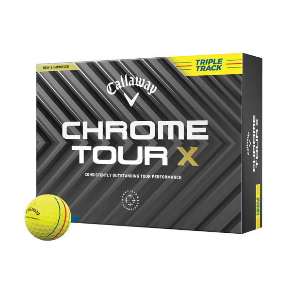 Callaway Golf Chrome Tour X Triple Track Yellow Golf Balls