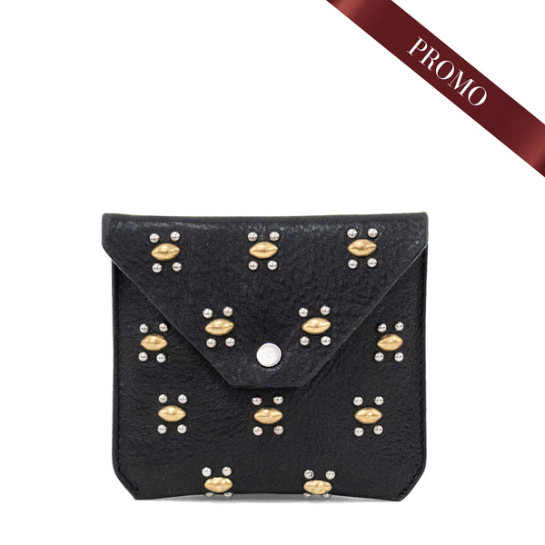 Calleen Cordero Abeja Coin Purse Burgundy Aniv Leather W/ Brass Art