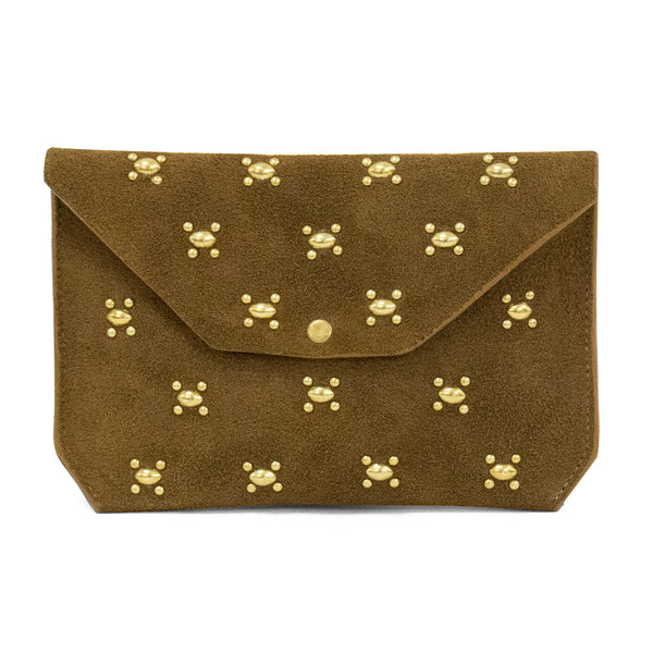 Calleen Cordero Abeja Wallet Gold Distressed W/ Brass Art