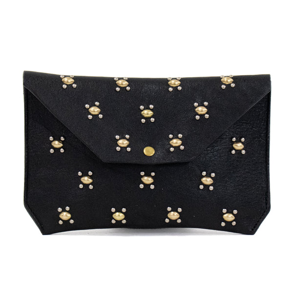 Calleen Cordero Abeja Wallet Gold Distressed W/ Brass Art