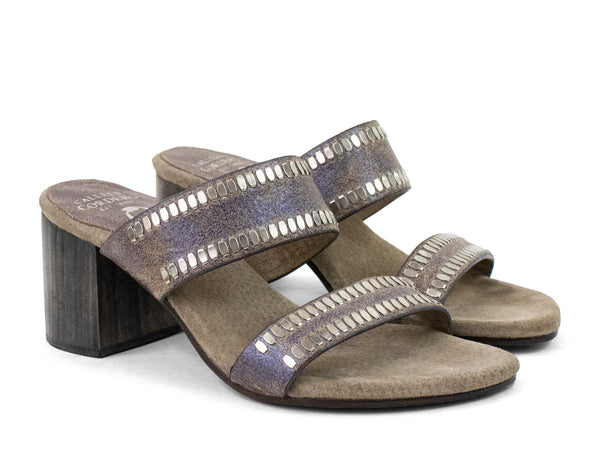 Calleen Cordero Adella 50 Heel Blue Pearl Cracked W/ Nickel Art