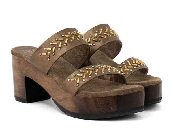 Calleen Cordero Adella Kiva Heel Bronze Vision W/ Brass & Nickel Art