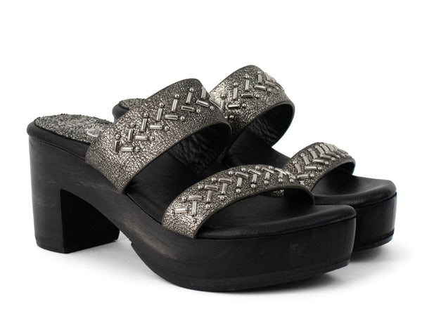 Calleen Cordero Adella Kiva Heel Puerto Rico Silver W/ Nickel Art