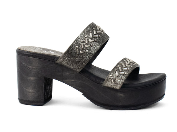 Calleen Cordero Adella Kiva Heel Puerto Rico Silver W/ Nickel Art