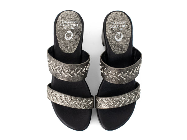 Calleen Cordero Adella Kiva Heel Puerto Rico Silver W/ Nickel Art