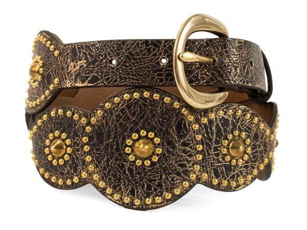 Calleen Cordero Alina Waist Belt Dusty Gold W/ Brass & Nickel Art