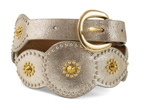 calleen cordero Alina Waist Belt Dusty Gold w/ Brass & Nickel Art