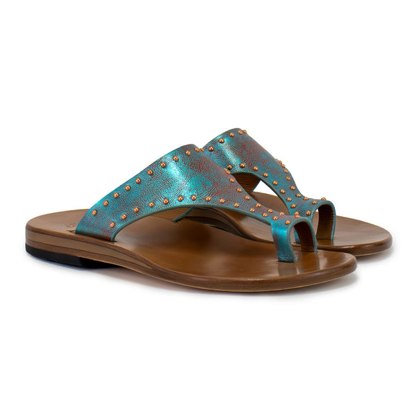 Calleen Cordero Alpha Sandal Aqua Rust W/ Copper Art