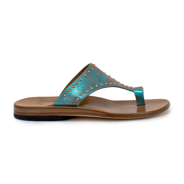 Calleen Cordero Alpha Sandal Aqua Rust W/ Copper Art