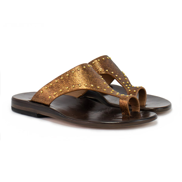 Calleen Cordero Alpha Sandal Otago Tobacco W/ Brass Art