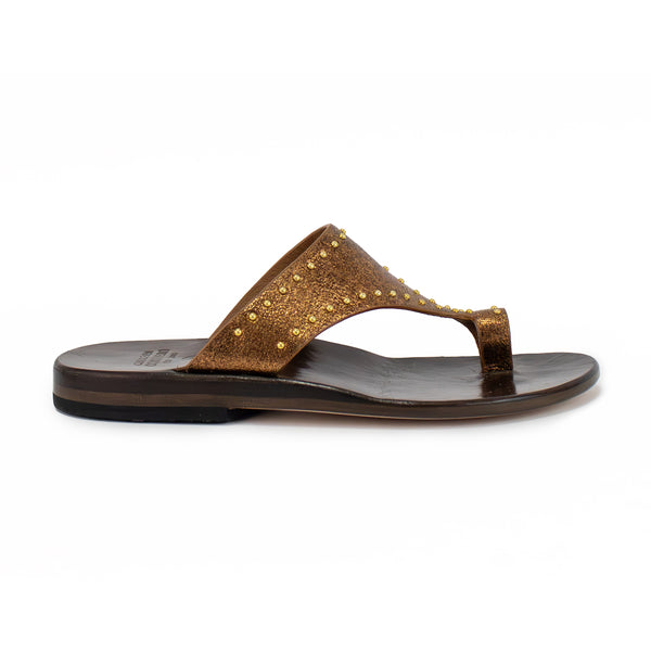 Calleen Cordero Alpha Sandal Otago Tobacco W/ Brass Art