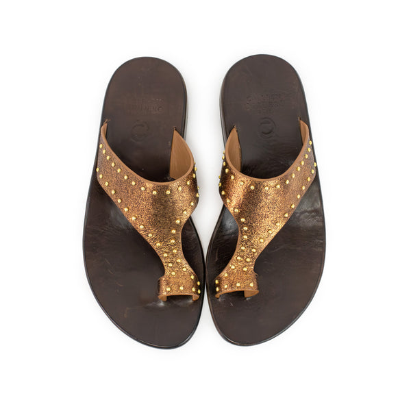 Calleen Cordero Alpha Sandal Otago Tobacco W/ Brass Art